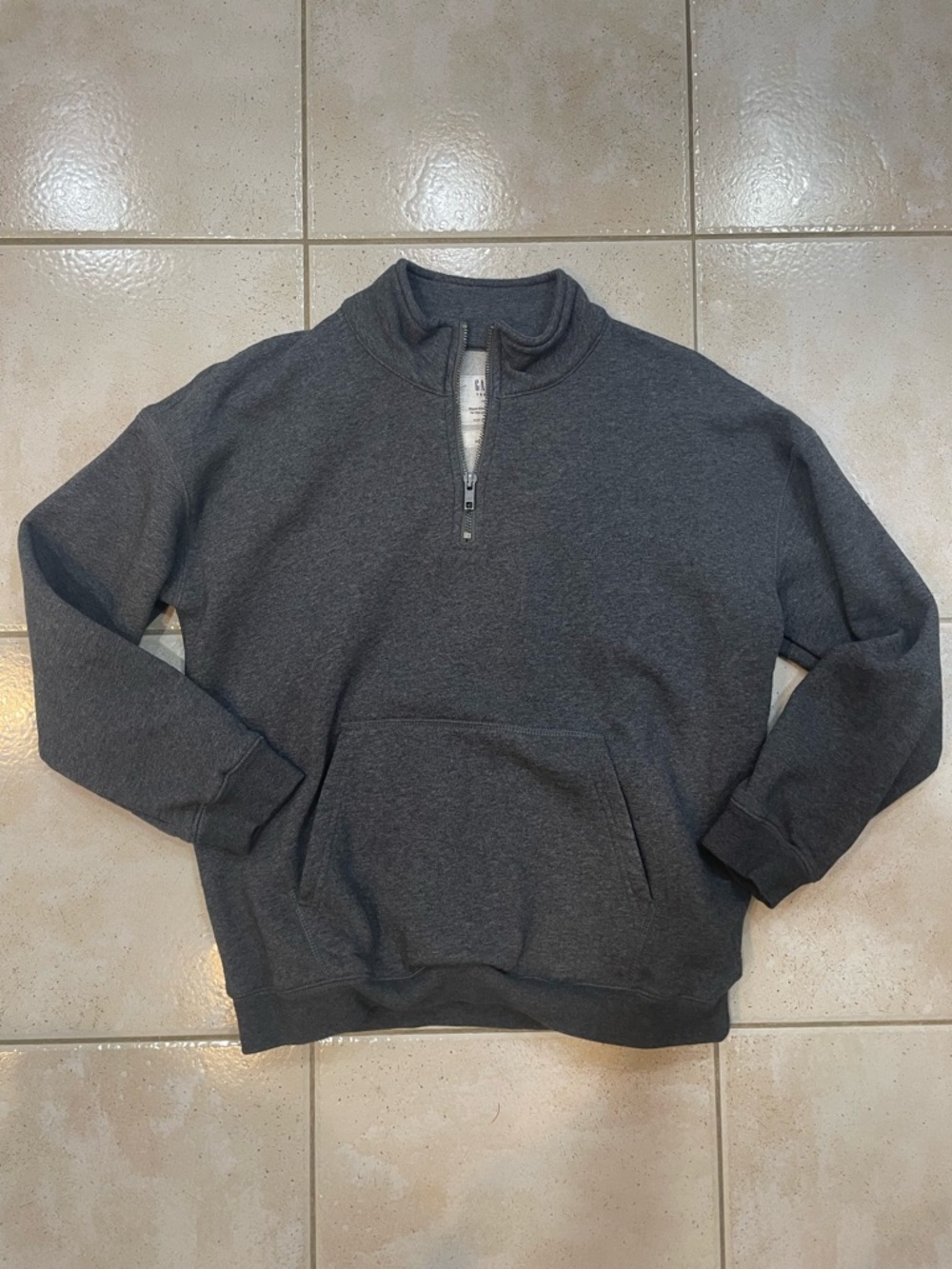 Boys  Quarter-Zip Pullover Sweater - Dark Charcoal (New Without Tags)